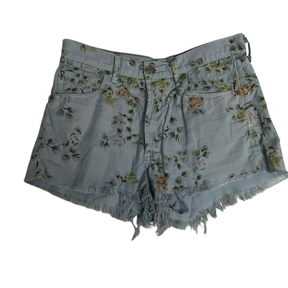 Citizens Of Humanity Floral Blue Jean Shorts